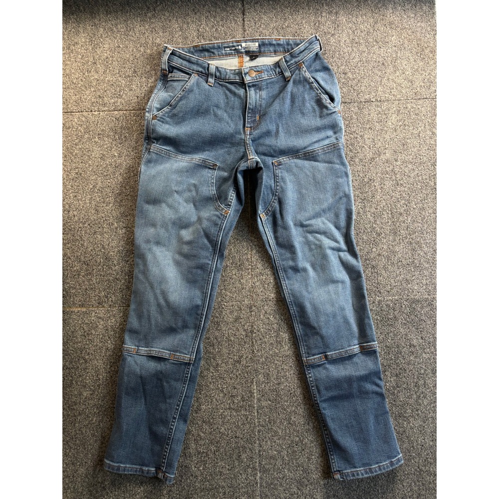 Carhartt Double Knee Jeans Womens 6 Blue Relaxed Fit Double Front Work Pants‎